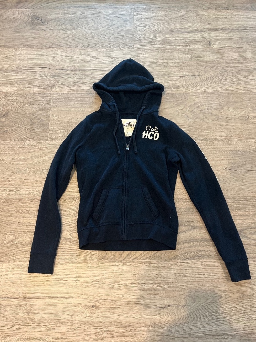 Full-Zip Hollister Navy Blue Jacket | Size: Large